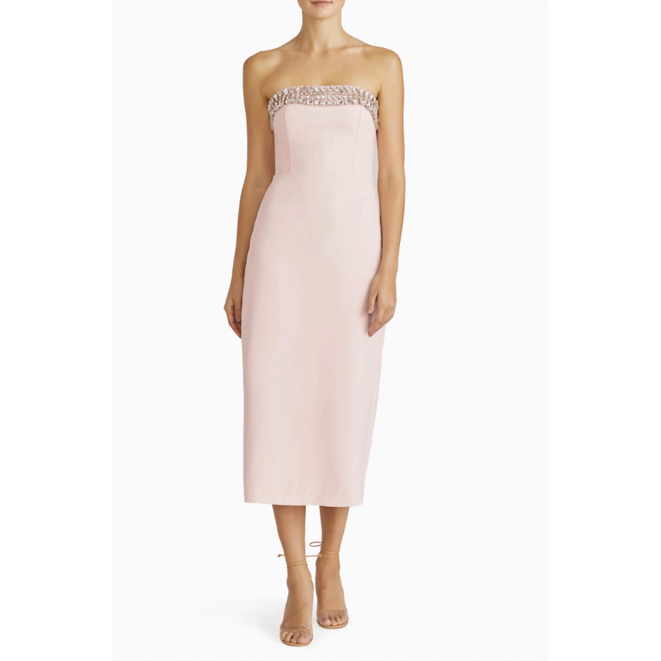New Ml Monique Lhuillier Milana Strapless Mini Dress In Pearl Pink
